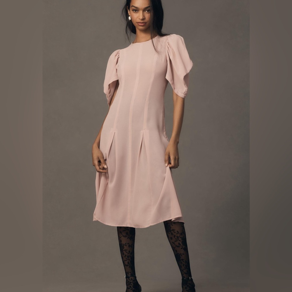 By Anthropologie Modern Sheer Midi Dress NWT